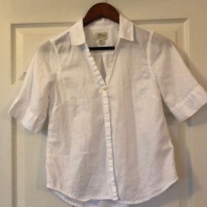 J Crew Short Sleeve Button-Up Shirt in White
